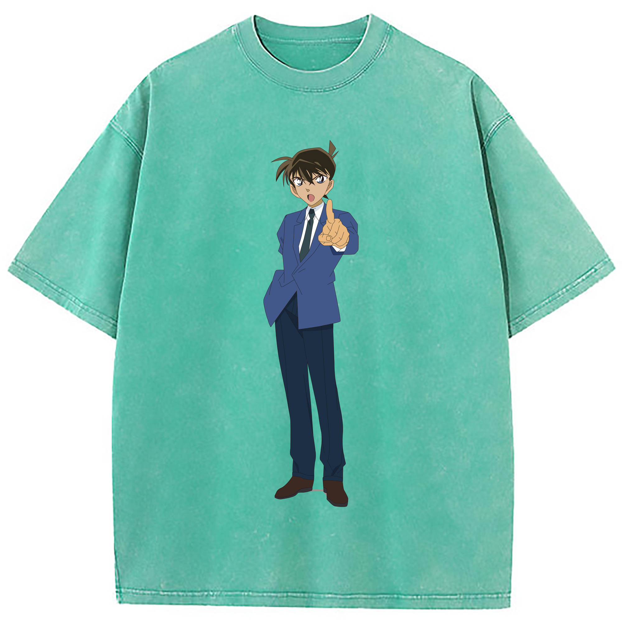 （画像用） 名探偵コナン 江戸川 コナン Detective Conan Conan Edogawa 綿100% ヴィンテージ風 半袖Tシャツ（フロントプリント）